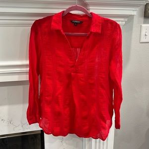 EUC red cotton blouse.